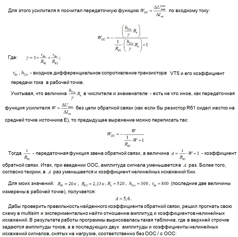 Форум РадиоКот • Просмотр темы - ООС в транзисторном усилителе