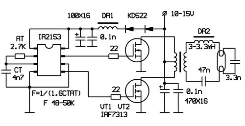 схема включения ir2153s