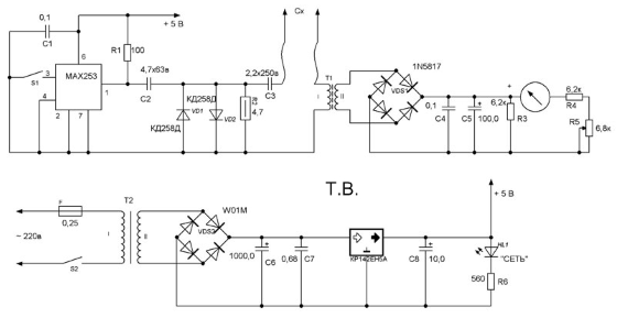 Радиосхемы. - Простой измеритель ESR с питанием 1,5V