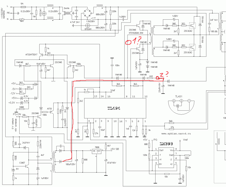 Схема блока питания 600w