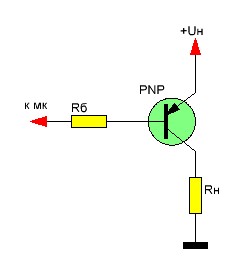 Pnp транзистор схема подключения ключевой режим