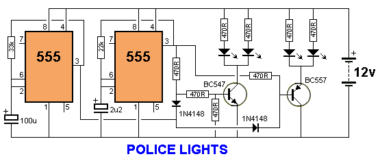 Мигалка на не555 схема