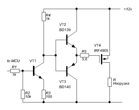 Компаратор на транзисторах схема