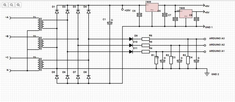 Схема контроллера 3 х фазного напряжения arduino