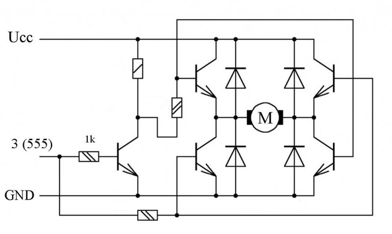 Реверсивное управление двигателем постоянного тока схема