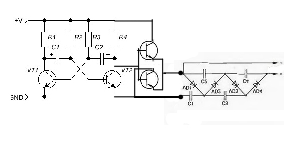 Умножитель напряжения диодный схема