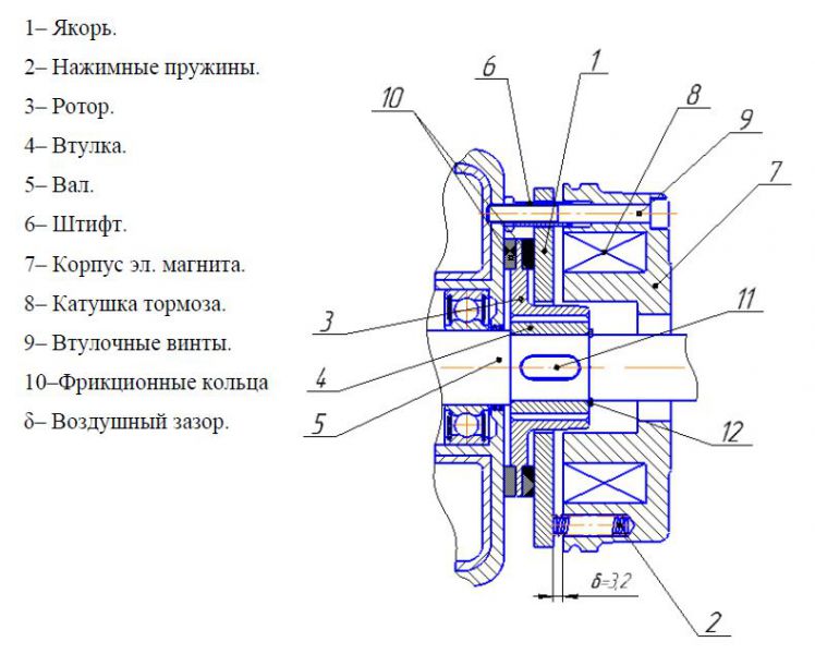 Чертеж электромагнитный тормоз