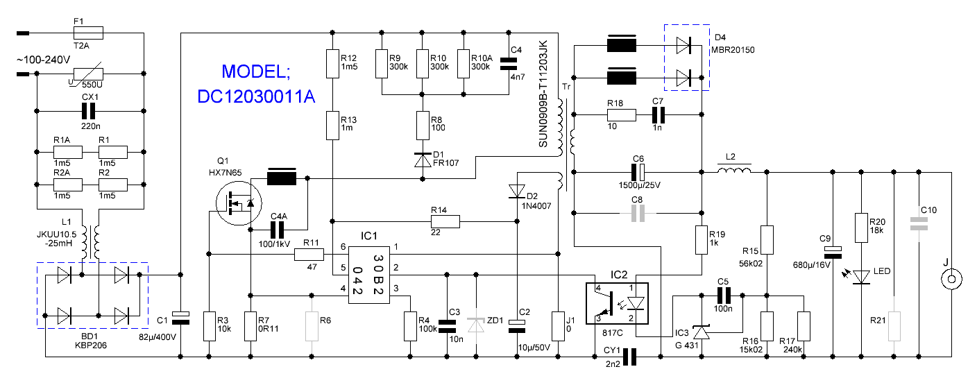 T28 2 y блок питания схема