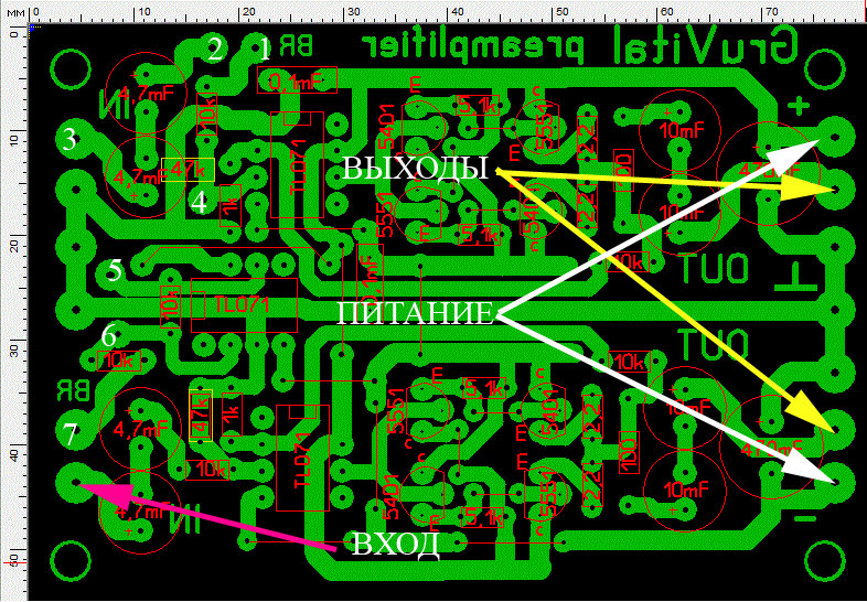 Предусилитель для ланзара схема