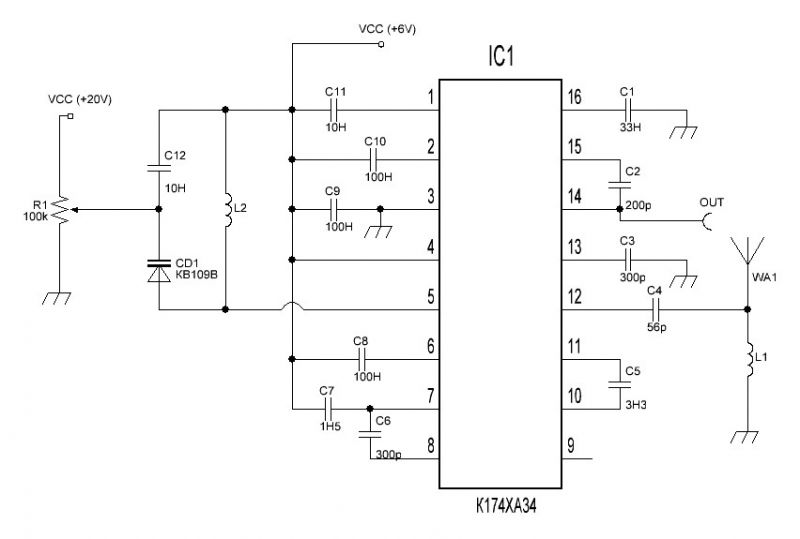Приемник на к174ха34 схема