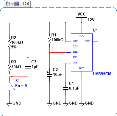 Одновибратор на ne555 схема