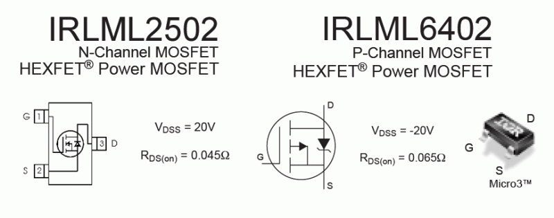 Схема включения irlml6402