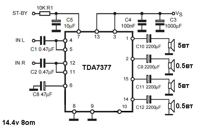 Tda7496l схема включения