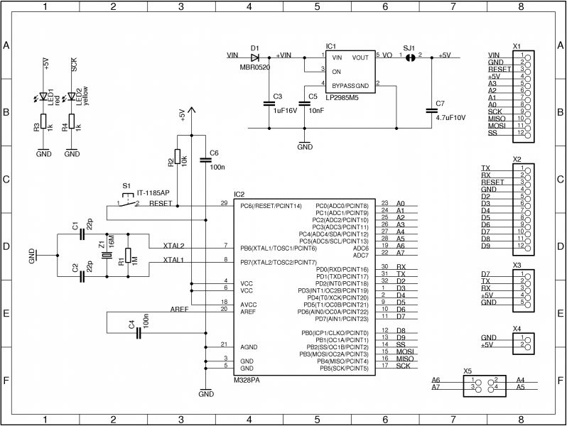 Микроконтроллер atmega328p схема