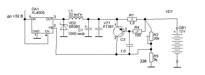 Схема понижающего преобразователя на xl4016