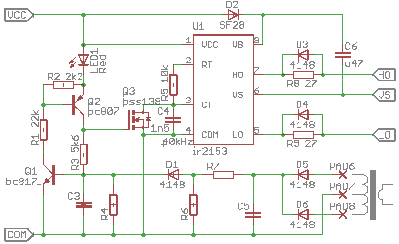 Схема ибп на ir2153 с печатной платой