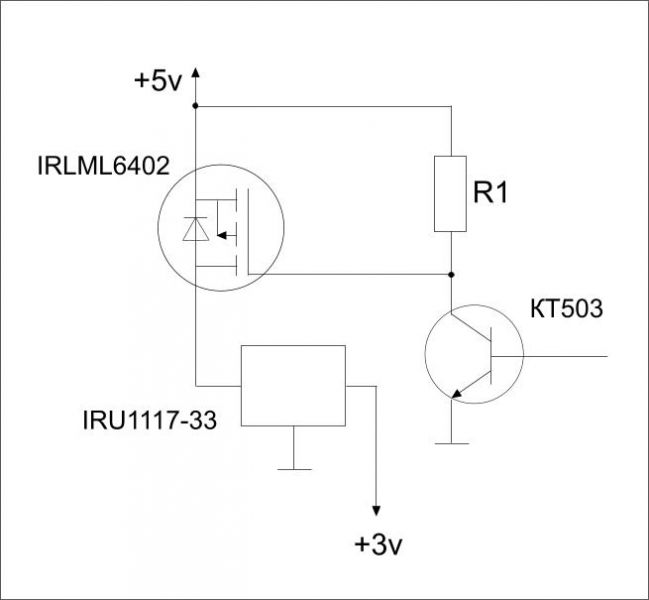 Схема включения irlml6402