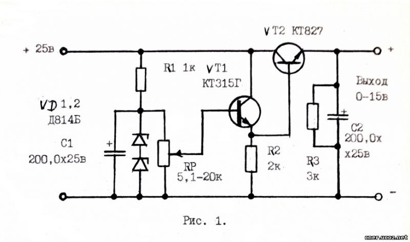 Регулятор напряжения на кт805 схема