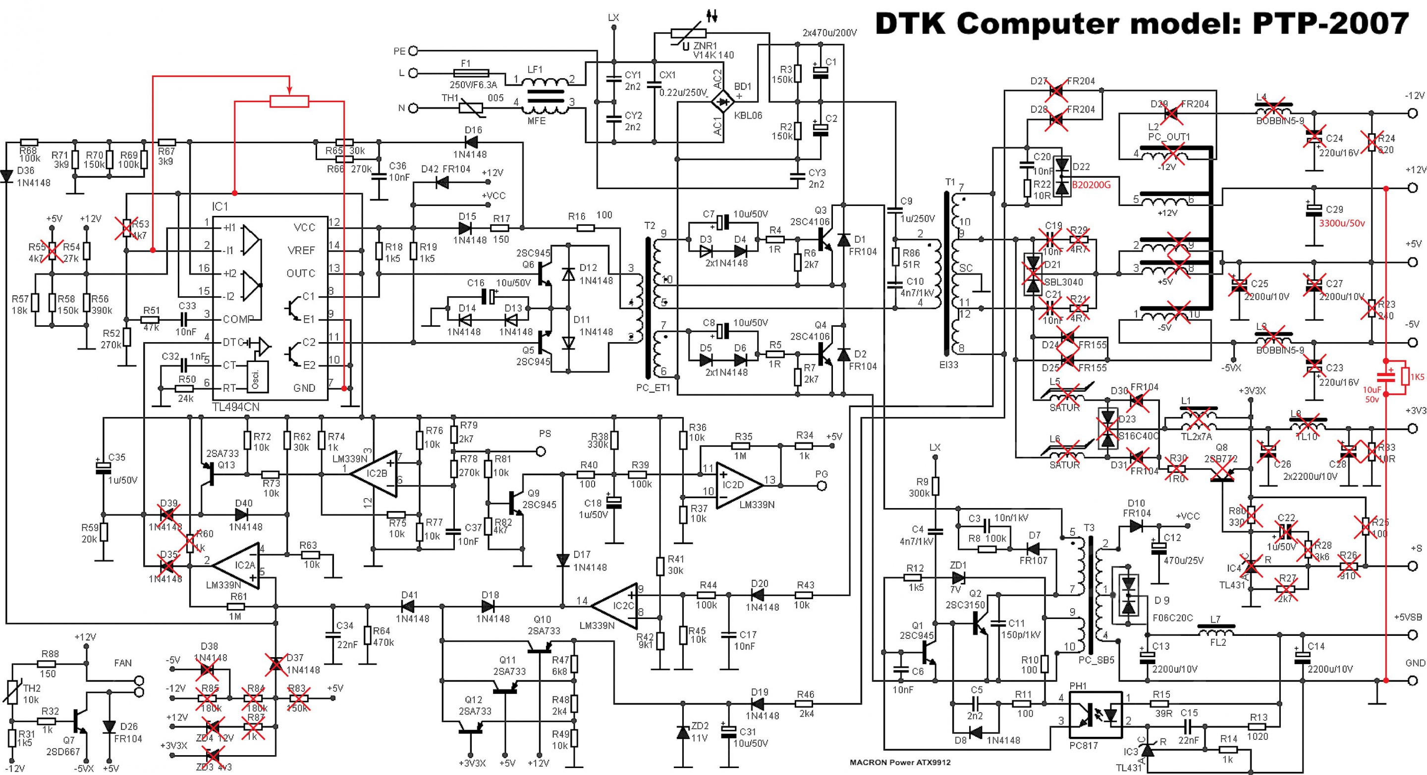 Схемы компьютерных блоков питания на tl494 и lm339