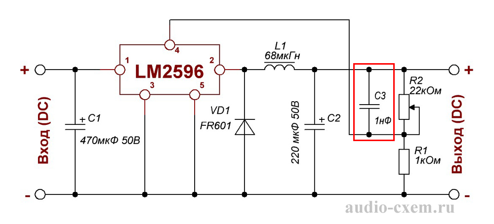 Lm2596 модуль схема