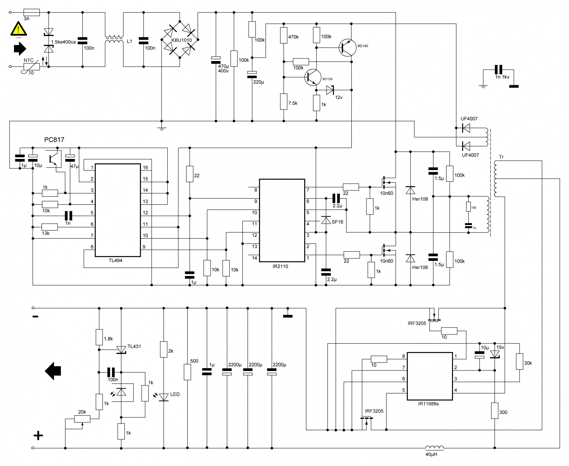 Ir2110 схема включения с tl494