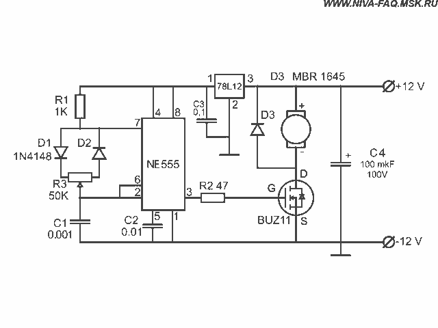 Шим регулятор 12 вольт схема на 555 для двигателя