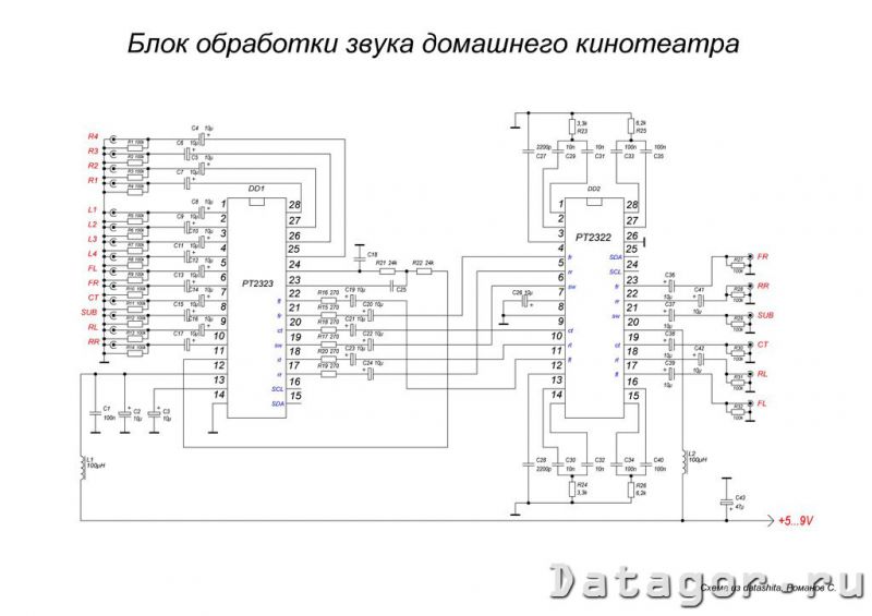 Схемы усилителей домашнего кинотеатра