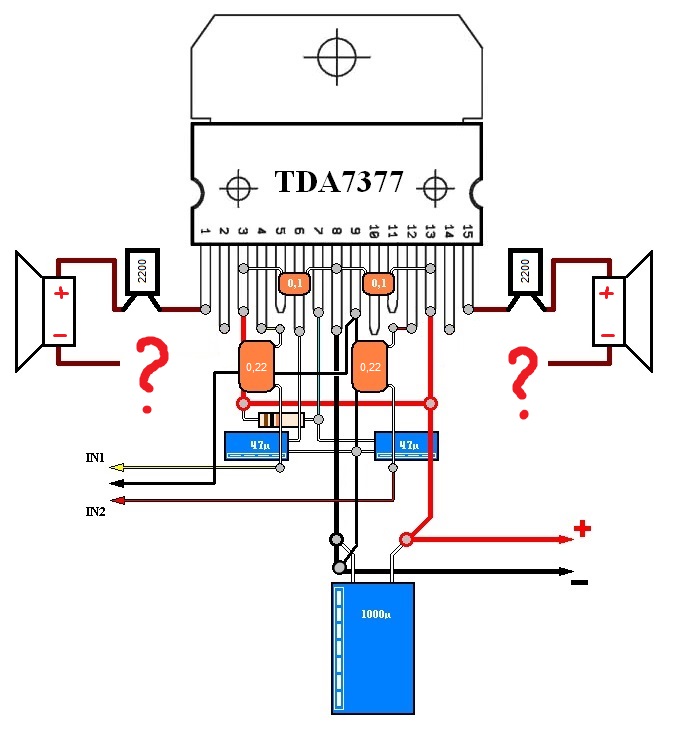 Схема усилителя мощности tda7377