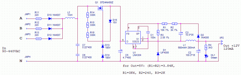 Lnk305pn схема включения pdf