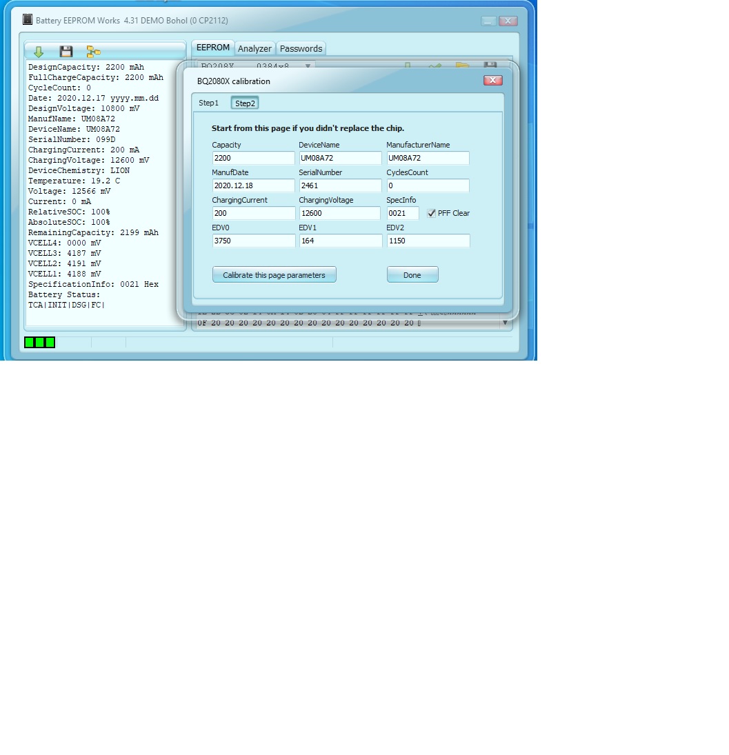 Empty param. Battery EEPROM works. Battery EEPROM works 4.39. Be2works адаптер.