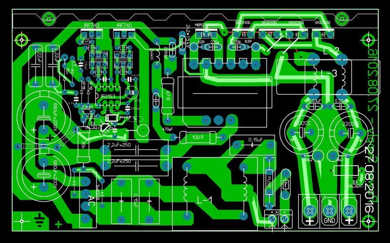 Схема ибп на ir2153 с печатной платой