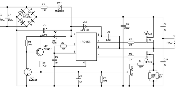 Ir2156s схема блока питания