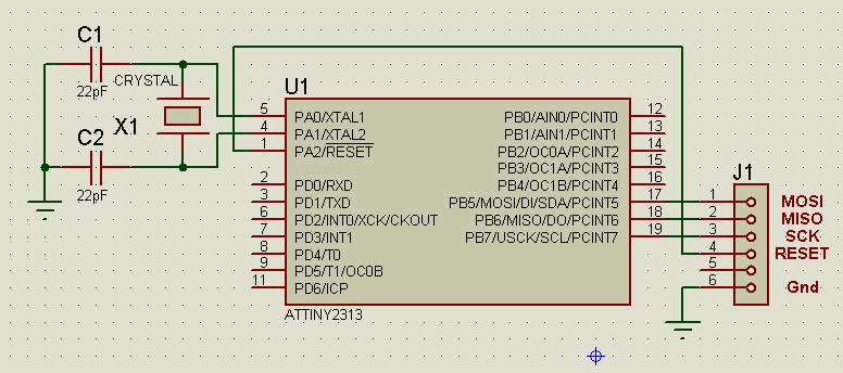 Attiny2313a pu схема