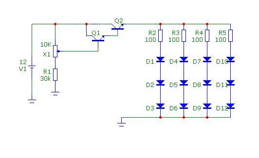 Схема регулятора светодиодов