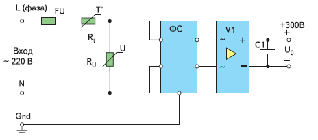 Схема подключения варистора