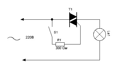 Схема выключателя на симисторе