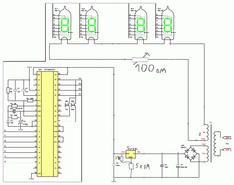 Схема часов на ив. Схема часов на Ив-6. Ив-22 индикатор схема подключения. Ив-12 схема включения.