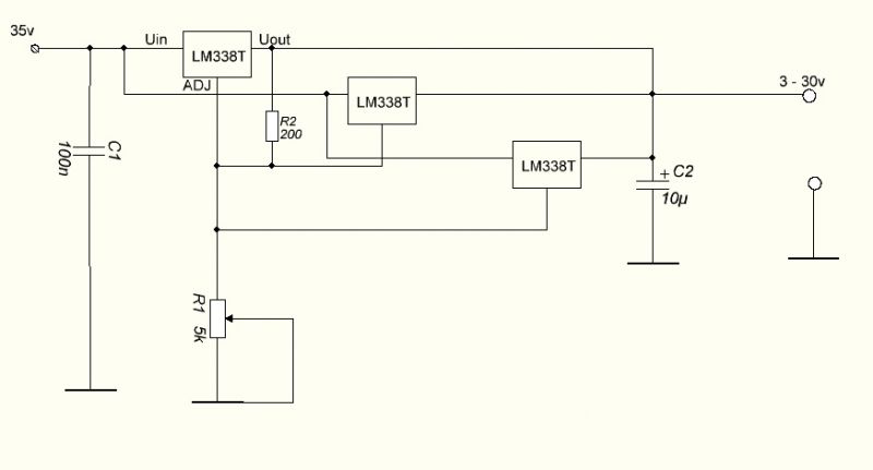 Лм338 схема включения