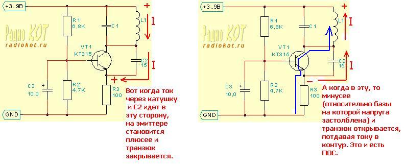 Схема генератор колпитца