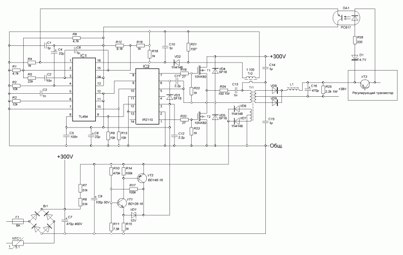 Импульсный блок питания на tl494 и ir2110. Схема импульсного БП на tl494. БП на tl494 ir2110. Преобразователь на tl494 +2110.