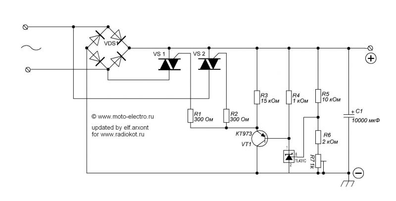 Регулятор напряжения скутера схема