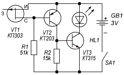 Кп303в схема включения