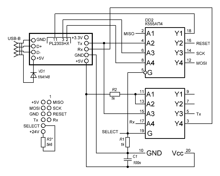 Usb ttl pl2303hx схема