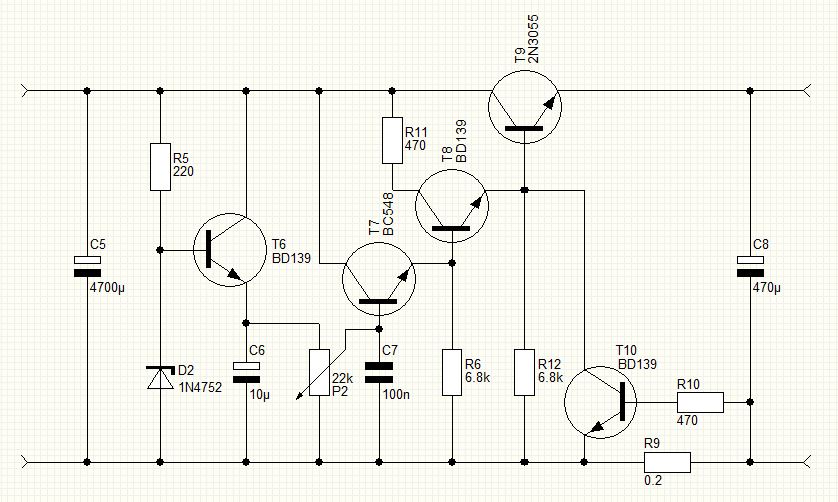 Лабораторный блок питания на транзисторах схема