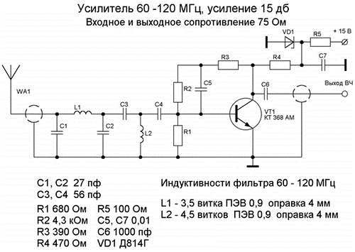 Принципиальная схема активной антенны