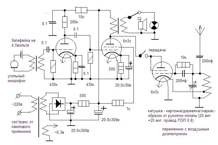 Схема шарманки 6п3с