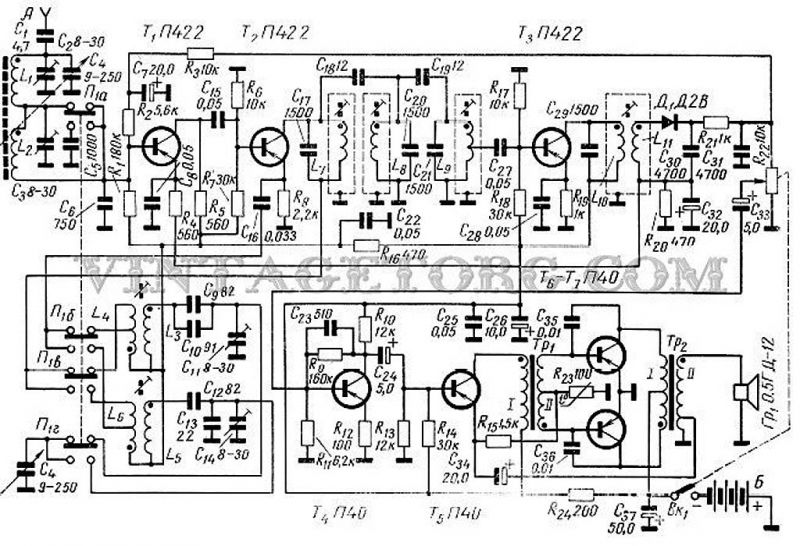 Схема радиоприемника альпинист 418