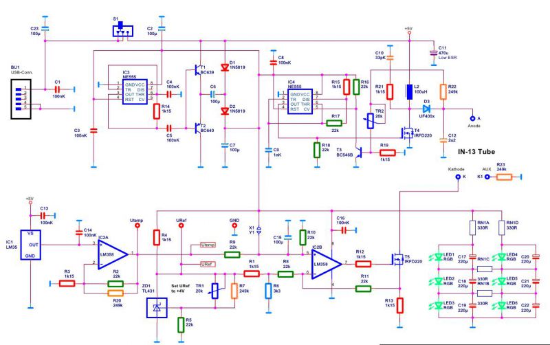 Термометр на газоразрядных индикаторах схема