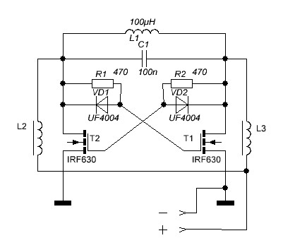 Схема мультивибратора на полевых транзисторах