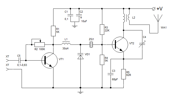Схемы радиожучков на транзисторах